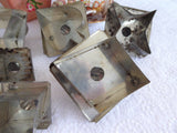 Tin Cookie Cutters Nickel Vintage Set Of 6 Diamond Star Spade Strap Biscuit