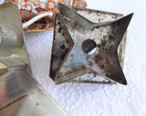 Tin Cookie Cutters Nickel Vintage Set Of 6 Diamond Star Spade Strap Biscuit