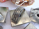 Tin Cookie Cutters Nickel Vintage Set Of 6 Diamond Star Spade Strap Biscuit