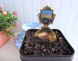 Tea Caddy Spoon Buckfast Abbey Souvenir England Tea Scoop Enamel Finial 1930s