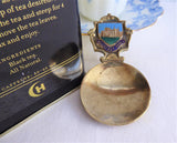 Tea Caddy Spoon Buckfast Abbey Souvenir England Tea Scoop Enamel Finial 1930s