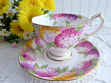 Lovely Royal Albert Crown Candy Tuft Cup and Saucer 1930s Hand Colored Enamel
