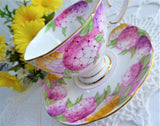Lovely Royal Albert Crown Candy Tuft Cup and Saucer 1930s Hand Colored Enamel