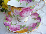 Lovely Royal Albert Crown Candy Tuft Cup and Saucer 1930s Hand Colored Enamel