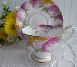 Lovely Royal Albert Crown Candy Tuft Cup and Saucer 1930s Hand Colored Enamel