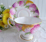 Lovely Royal Albert Crown Candy Tuft Cup and Saucer 1930s Hand Colored Enamel