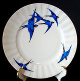 Blue Bird Plates Bluebird Pair 6.5 Inch Cake Czechoslovakia Bread Side Plates 1930s
