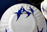 Blue Bird Plates Bluebird Pair 6.5 Inch Cake Czechoslovakia Bread Side Plates 1930s