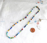 Vintage Czech Bohemian Glass Bead Necklace 1930s 17 Inches Necklace Multicolor