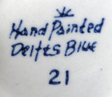 Delfts Butter Pat Dish Teabag Holder Delft Windmill 1930s Blue And White