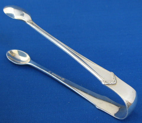 English Sugar Tongs Elkington Silver Plate 1930s Spoon Ends Classic