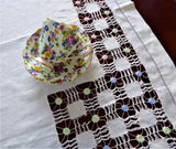 Handmade Tea Cloth Tablecloth Drawn Thread Linen 34 Inch Bridge 1930s England