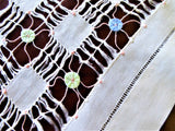 Handmade Tea Cloth Tablecloth Drawn Thread Linen 34 Inch Bridge 1930s England