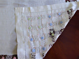 Handmade Tea Cloth Tablecloth Drawn Thread Linen 34 Inch Bridge 1930s England