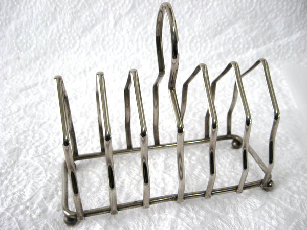 Gothic Arch Toast Rack Silverplate Letter Holder Ball Feet 1930s Napki ...