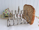 English Toast Rack Gothic 1930s Silver Plated 6 Slice Toast Holder Letters Tea Party