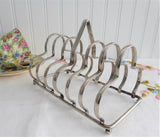 English Toast Rack Gothic 1930s Silver Plated 6 Slice Toast Holder Letters Tea Party