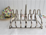 English Toast Rack Gothic 1930s Silver Plated 6 Slice Toast Holder Letters Tea Party