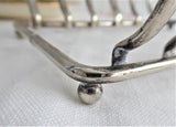 English Toast Rack Gothic 1930s Silver Plated 6 Slice Toast Holder Letters Tea Party