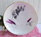 Fall Grasses Cup And Saucer 1930s English Bone China Black Pink