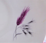 Fall Grasses Cup And Saucer 1930s English Bone China Black Pink