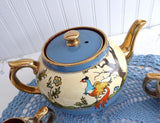 Fantasy Birds Teaset Art Deco Teapot Cream And Sugar Gibsons 1930s Tea Party