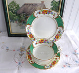 Cup And Saucer And Plate Allertons Green Georgian 1930s Tea Cup Trio