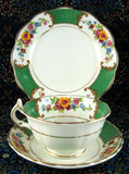 Cup And Saucer And Plate Allertons Green Georgian 1930s Tea Cup Trio