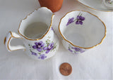 Hammersley Victorian Violets Cream And Sugar 1930s Small Fancy English Bone China