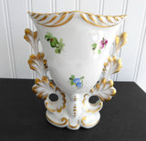 Herend Fischer Vase Hand Painted Ornate Floral Gold 1930s Gorgeous Hungary