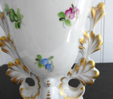 Herend Fischer Vase Hand Painted Ornate Floral Gold 1930s Gorgeous Hungary