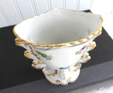 Herend Fischer Vase Hand Painted Ornate Floral Gold 1930s Gorgeous Hungary