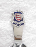 Jersey Tea Caddy Spoon Souvenir England Tea Scoop Enamel Finial Shovel 1930s Tea Leaf Spoon