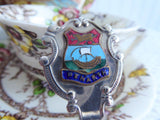 Tea Caddy Spoon Penarth Wales Tea Scoop 1930s Souvenir Enamel Finial Caddy Spoon
