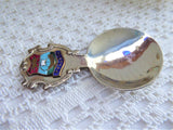 Tea Caddy Spoon Penarth Wales Tea Scoop 1930s Souvenir Enamel Finial Caddy Spoon