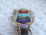 Tea Caddy Spoon Penarth Wales Tea Scoop 1930s Souvenir Enamel Finial Caddy Spoon