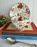 Floral Cup and Saucer Hand Colored Enamel 1928-1938 Radfords England Chintz