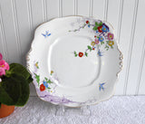 Royal Albert Cake Plate Art Deco Dovecot Birds 1930s Cake Server Hand Painted On Transfer