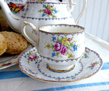 Cup And Saucer Royal Albert Petit Point Vintage 1930s English Bone China
