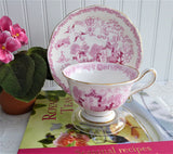 Royal Albert Vintage Mikado Pink Cup And Saucer English 1930s Willow Variation