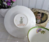 Signed Royal Doulton Glamis Thistle Cup And Saucer 1930s Hand Colored Queen Mum