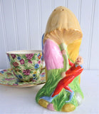 Art Deco Pixie Sugar Shaker Caster Royal Winton Grimwades Hand Painted 1930s Elf Toadstool