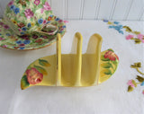 Rosebud Royal Winton Yellow Art Deco Toast Rack Holder 1930s Letters Napkins