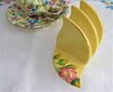 Rosebud Royal Winton Yellow Art Deco Toast Rack Holder 1930s Letters Napkins