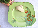 Iris Royal Winton Grimwades Square Dinner Plate 1930s Hand Painted Green