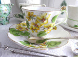 Cup And Saucer Salisbury Geranium 1930s English Bone China Teacup