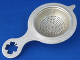 Shamrock Handle 4 Leaf Clover German Tea Strainer Pierced Aluminum 1930s Good Luck