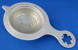 Shamrock Handle 4 Leaf Clover German Tea Strainer Pierced Aluminum 1930s Good Luck