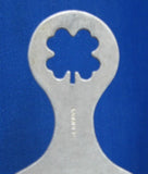 Shamrock Handle 4 Leaf Clover German Tea Strainer Pierced Aluminum 1930s Good Luck
