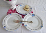 Shelley England Set of 3 Blue Acacia Mimosa 7 Inches Plates Art Deco 1930s